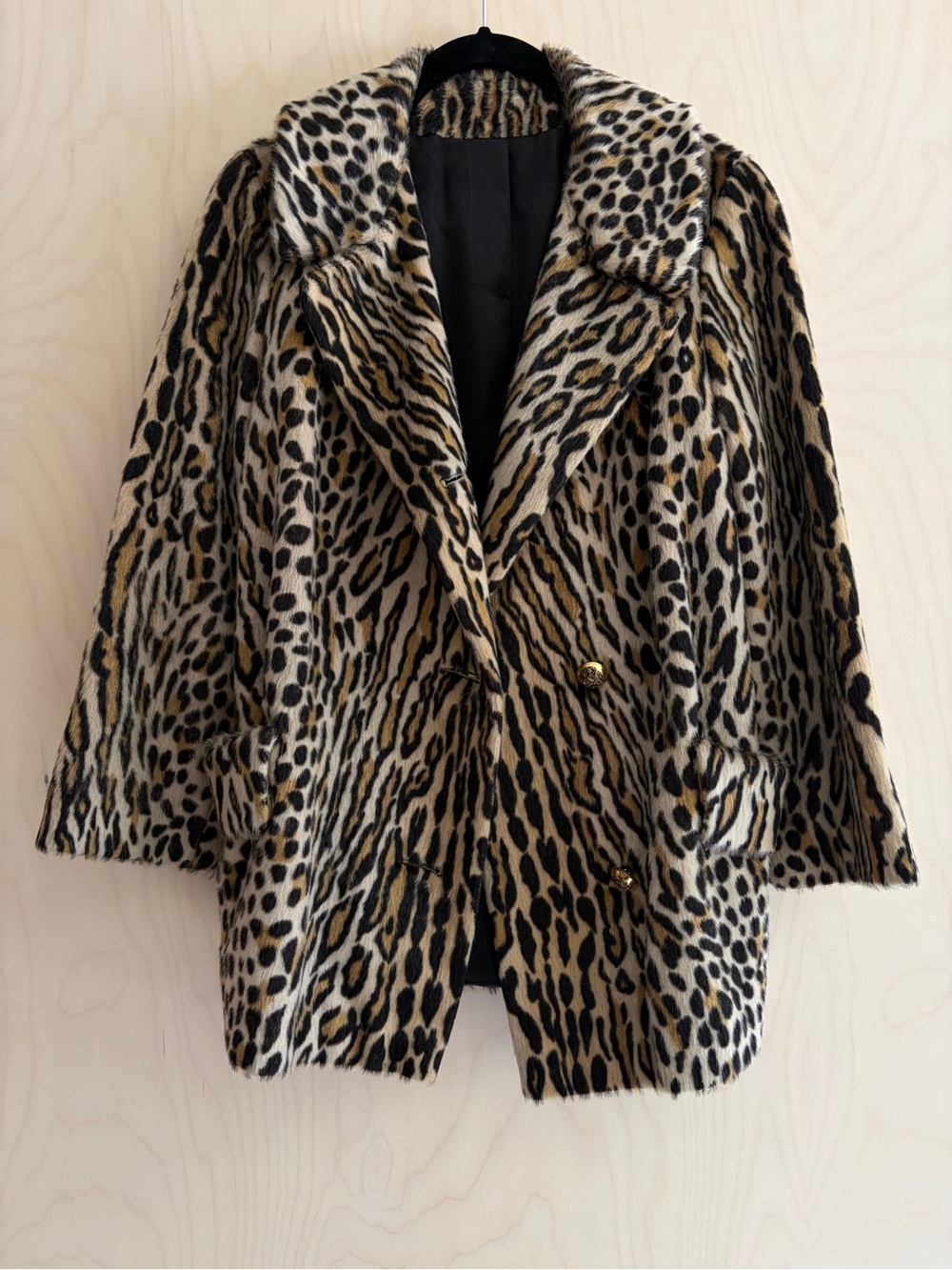 Leopard Print Faux Fur Coat